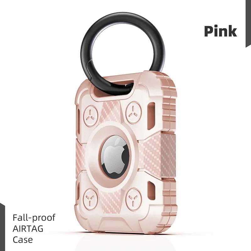 For AirTag Soft Silicone Protective Case With Keychain Tank Armor GPS Anti-lost Shockproof Cover For Apple Air Tags TPU Device