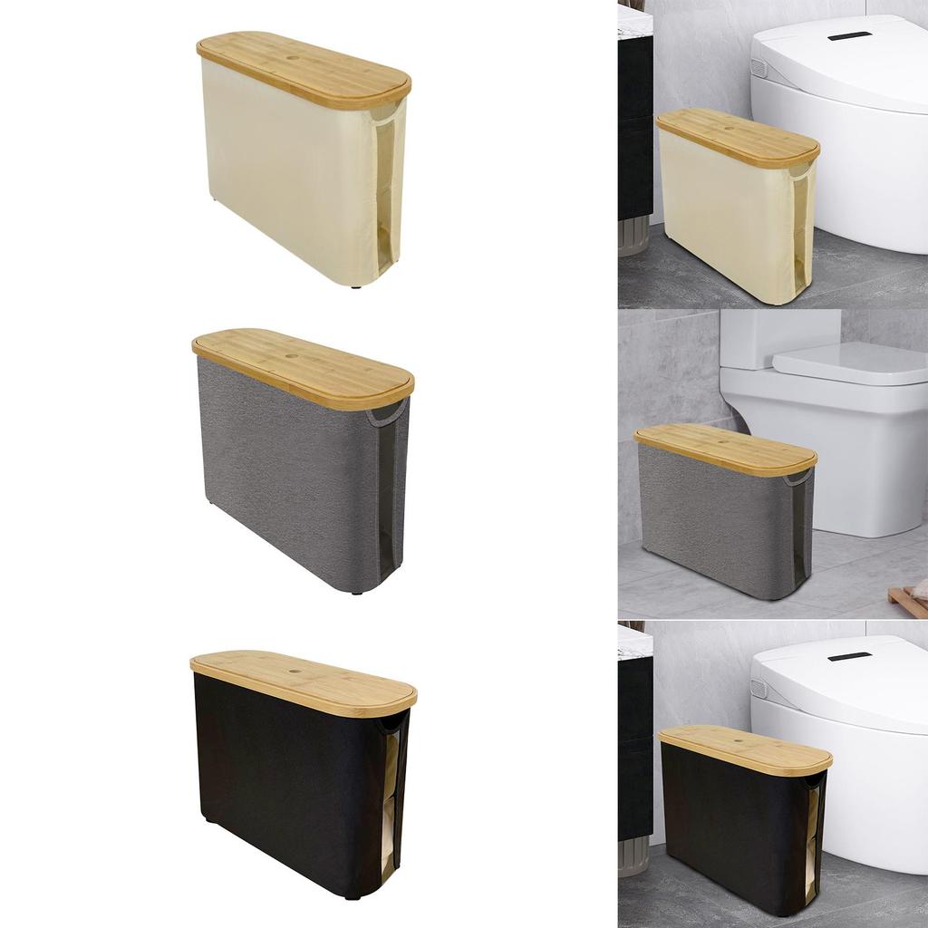 Bamboo Toilet Paper Storage Toilet Roll Storage Box Bathroom Organizer