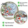 Non Adhesive Window Stickers Bullfinch And Red Berries Static Glass Sticker, Watercolor Winter Bird Decal, Decals Removable PVC Cling for Home