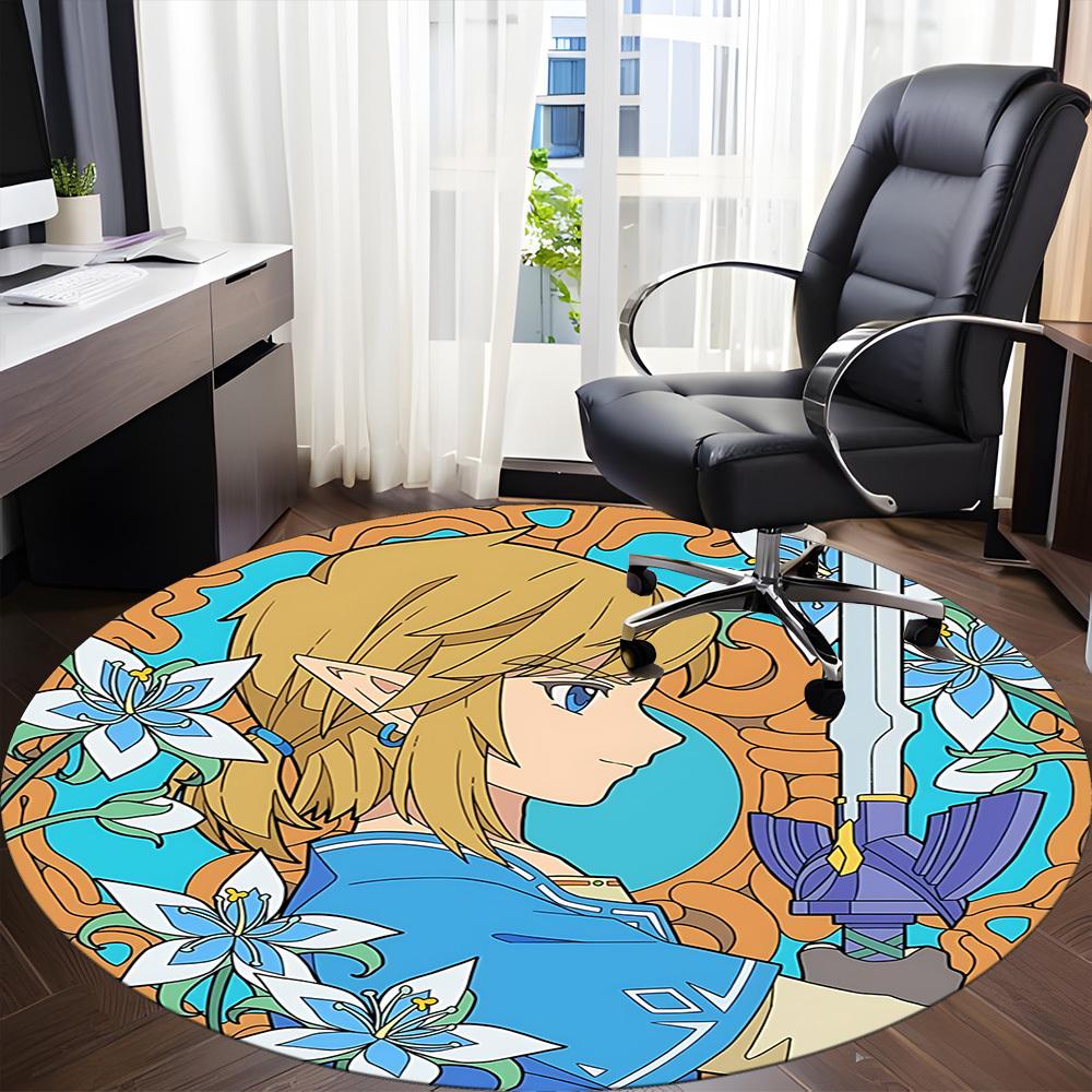 1PC The Legend of Office Round Rug, Non-slip, Soft and Durable Office Rug for Interior Decoration, Perfect for Office Yy250915041