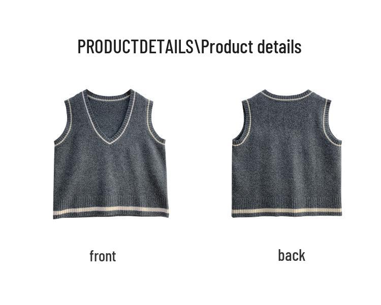 Plus Size Women's Korean Style Sleeveless V-Neck Knit Vest Sweater