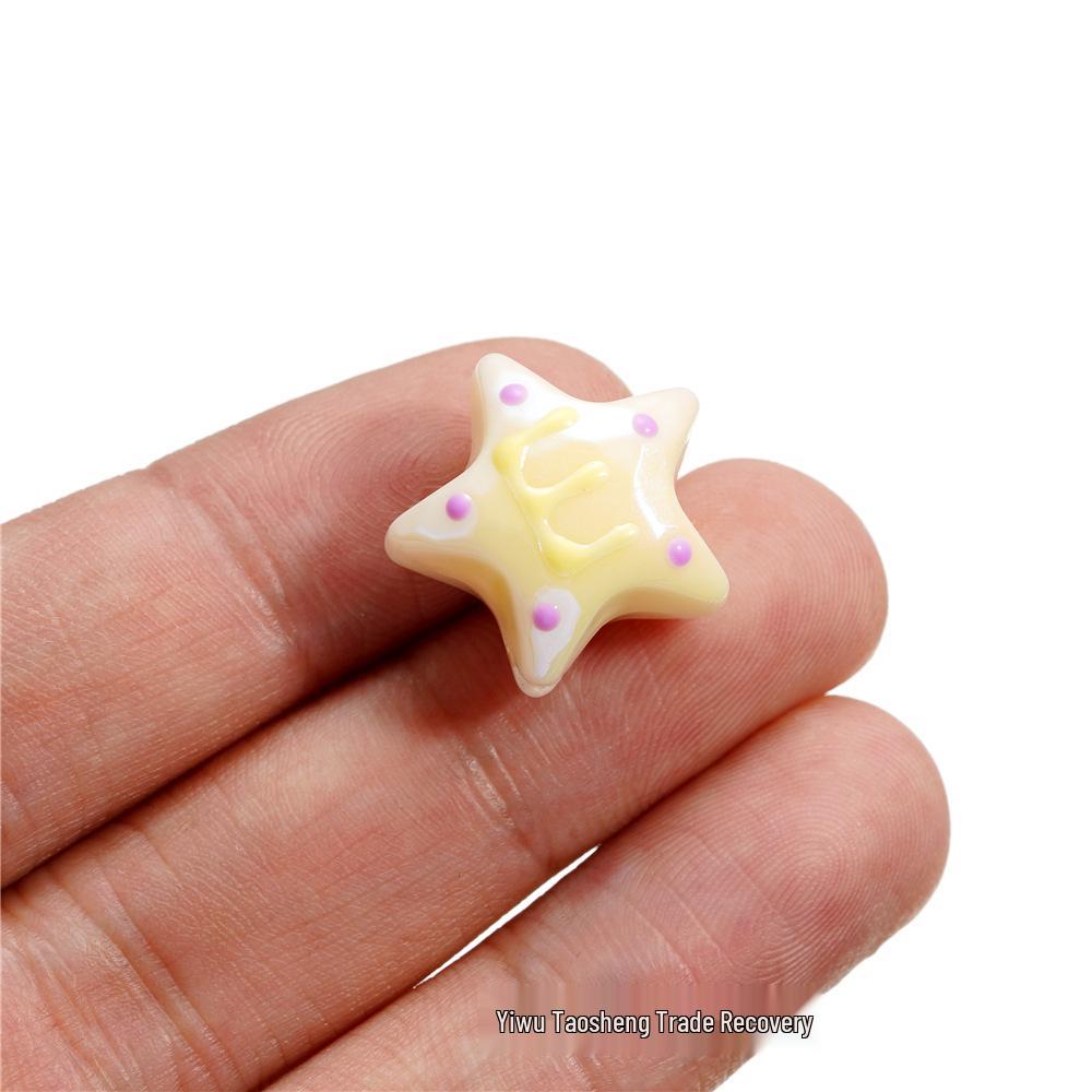 Acrylic Two-Color Gradient Hand-Painted Star Beads for DIY Jewelry and Phone Chains