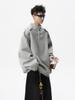 Men's Loose-Fit Streetwear Hoodie: High-End Patchwork Stand-Up Collar, Spring/Autumn Casual Jacket