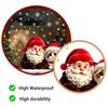 Reusable PVC Window Film Christmas Santa Claus & Cat Static Clings, Waterproof Glass Stickers, Holiday Stickers Decorative Decals for Home Doors Store