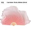 2 Pcs Gradient Pink Silk Bamboo Fan Practice Veils Silk Fan Women  Performance Props Classical Dance Hand Dye Rayon Silk Fans