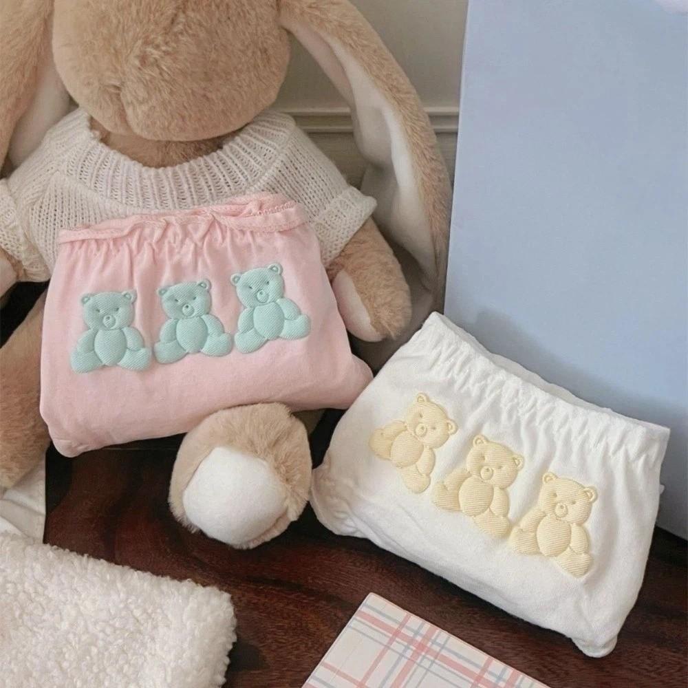 Lolita 3 Bears Panties Low Waist Cotton Panties Lovely Ruffle Briefs Women