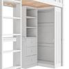 Bunk Bed 90x200 Desk Wardrobe 3 Drawers Storage Space Slatted Frame Pine Wood Youth Bed Children/Adults White