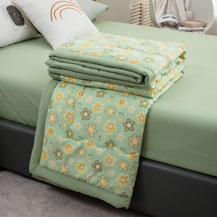 New Class A Cotton And Linen Double Layer Summer Quilt With Soybean Fiber Air Conditioning Quilt Printed Double Cooling Blanket