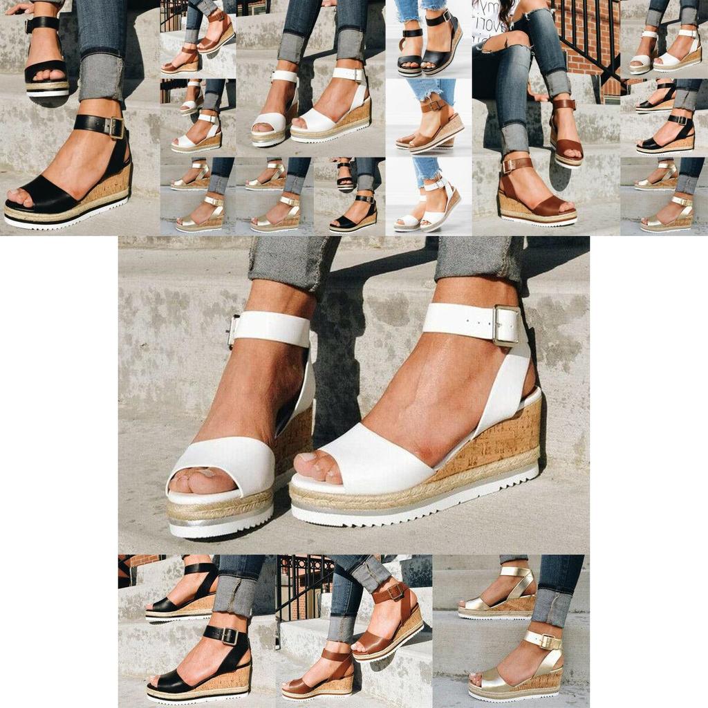 Elegant Women's Ankle Strap Open Toe Platform Wedges Sandals For Summer Comfort