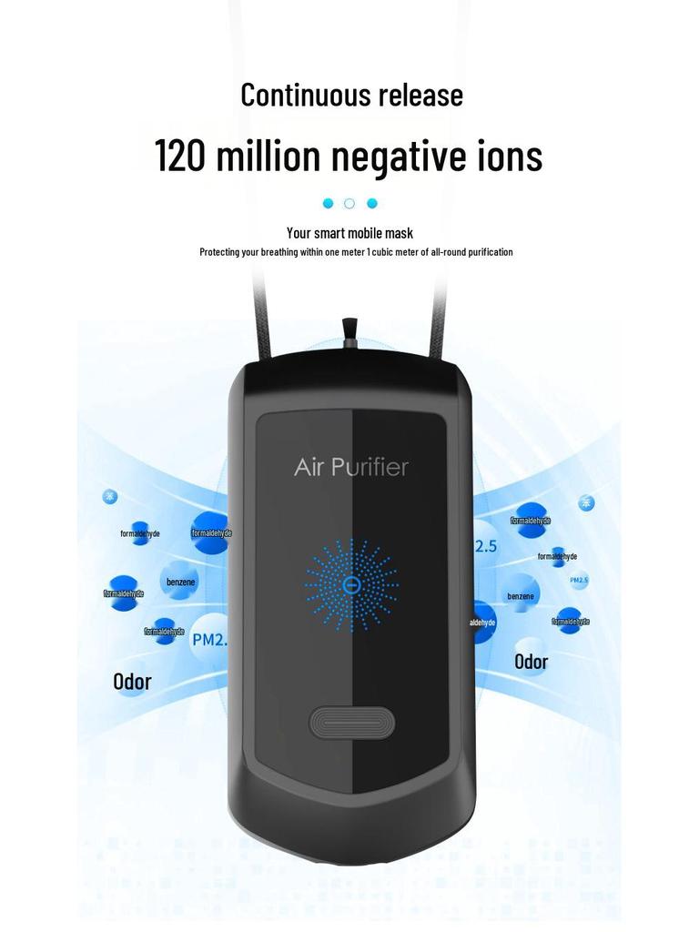 Wearable Personal Negative Ion Air Purifier