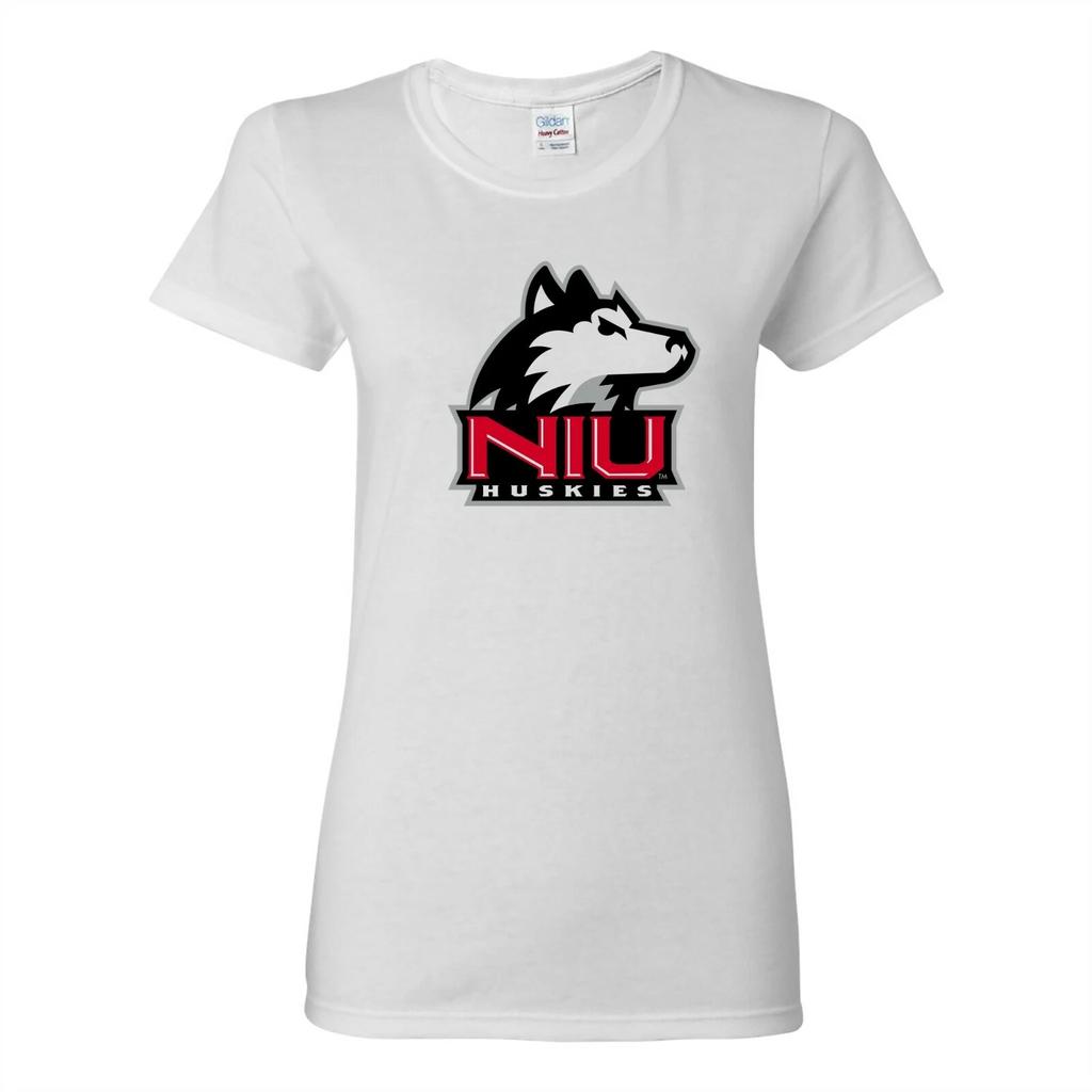 Northern Illinois Huskies Primary Logo Womens T-Shirt - White