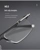New Style Unisex 25° Reading Glasses with Anti-Blue Light Metal Frame and Plano Lenses