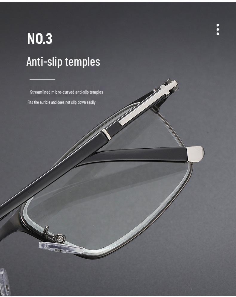 New Style Unisex 25° Reading Glasses with Anti-Blue Light Metal Frame and Plano Lenses