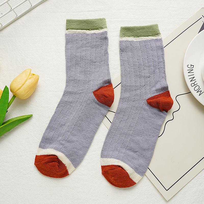 5 Pairs Women's Korean Harajuku Style Breathable Socks Mid-tube Colorful Socks