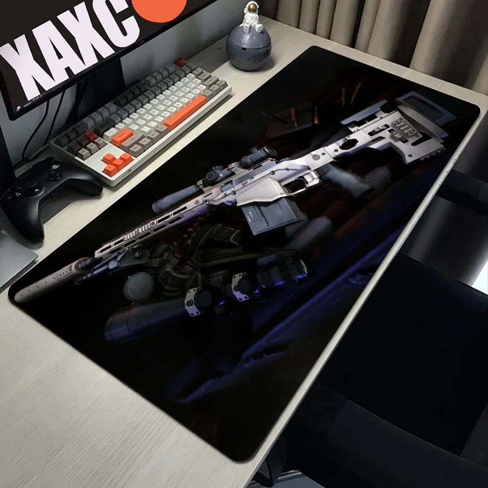 Computer Desks Sniper Rifle Anime Mouse Pad Kawaii Gamer Keyboard Desk Accessories Pc Cabinet Games Mousepad Mat Gaming Mats Xxl