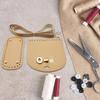 1 Set Handmade PU Leather Crochet Shoulder Bag Accessories Kits, Including Bag Strap, Bag Bottoms and Sheets, Khaki, 600~1250mm