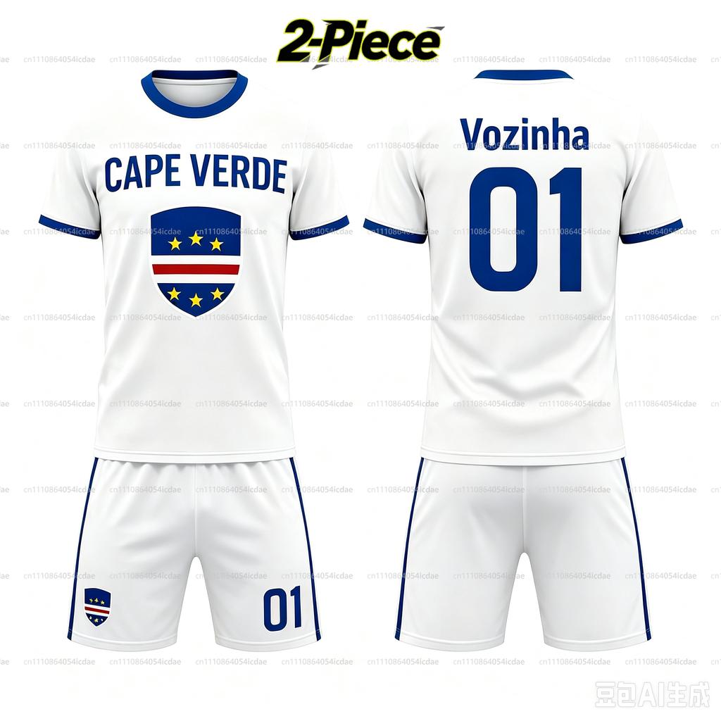 2 Piece 2026 Capo Verde VOZINHA #01 Fan Football Jersey T-Shirt Family Matching Set Breathable Special Kit for Adults Children