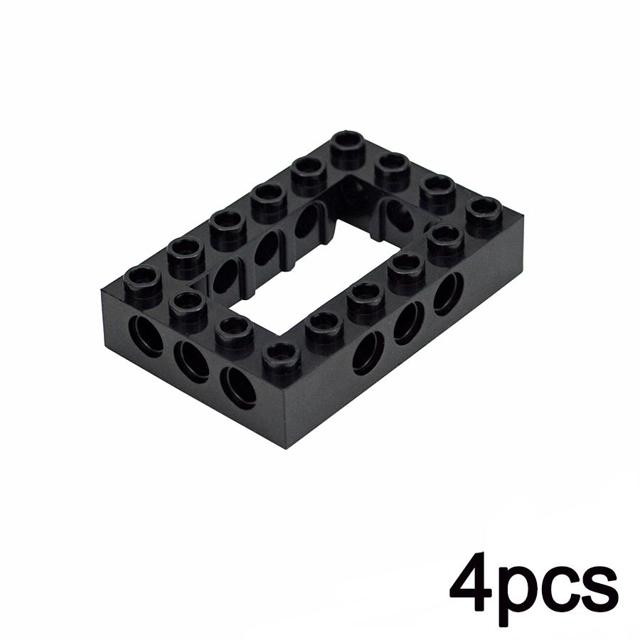 Moc Building Blocks Technical 4x4 6x8 Frame Brick with Holes DIY Compatible Assembles Particles Parts 32324 32531 32532 Toy Gift
