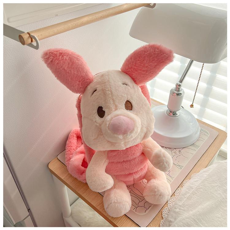 30Cm New Cartoon Backpack Plush Doll Animal Cute Pig Dolls Shoulder Bag Soft Stuffed Backpack Girl'S Diagonal Straddle Bag Gifts