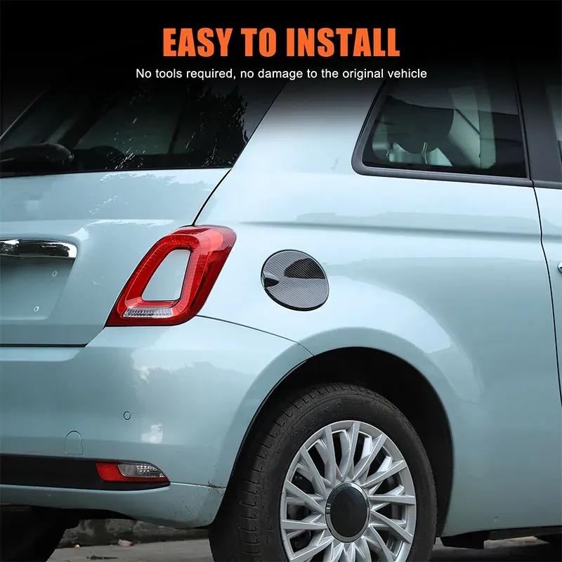 For Fiat 500 2016-2025 ABS Car Fuel Tank Cap Panel Trim Cover Decorative Sticker Protection Exterior Accessories