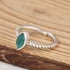 Green Onyx Marquise Ring, 925 Sterling Silver Dainty Ring, Minimalist Handmade Stacking Ring, Gift for Her.