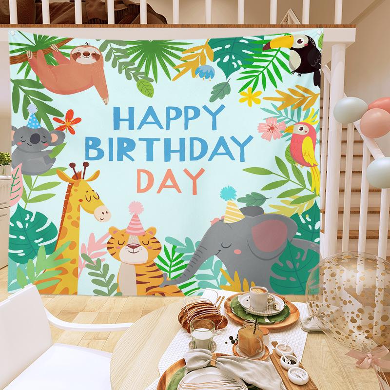Birthday Party Decoration Tapestry Photo Background Cloth Ins Hanging Cloth Children's Meeting Scene Arrangement Background Wall Photo