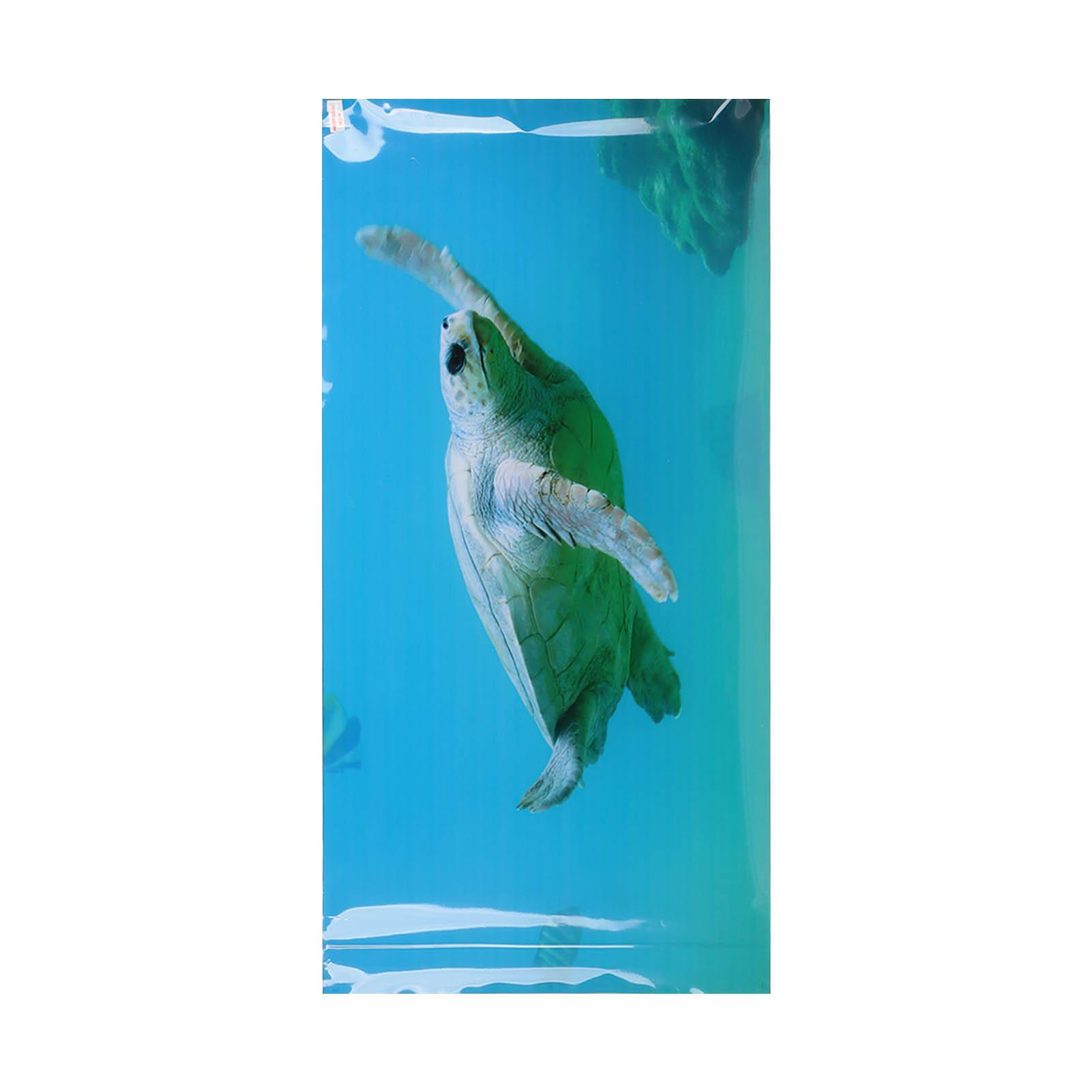 

Fish Tank Wallpaper Sticker Sea Tortoise Swimming Theme Self Adhesive Aquarium Background Poster Type 1