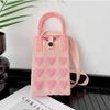 Sweet Love Knitted Mobile Phone Bag Mini Fashion Knitted Crossbody Bag Cute Korean Knit Handbag Phone Pouch
