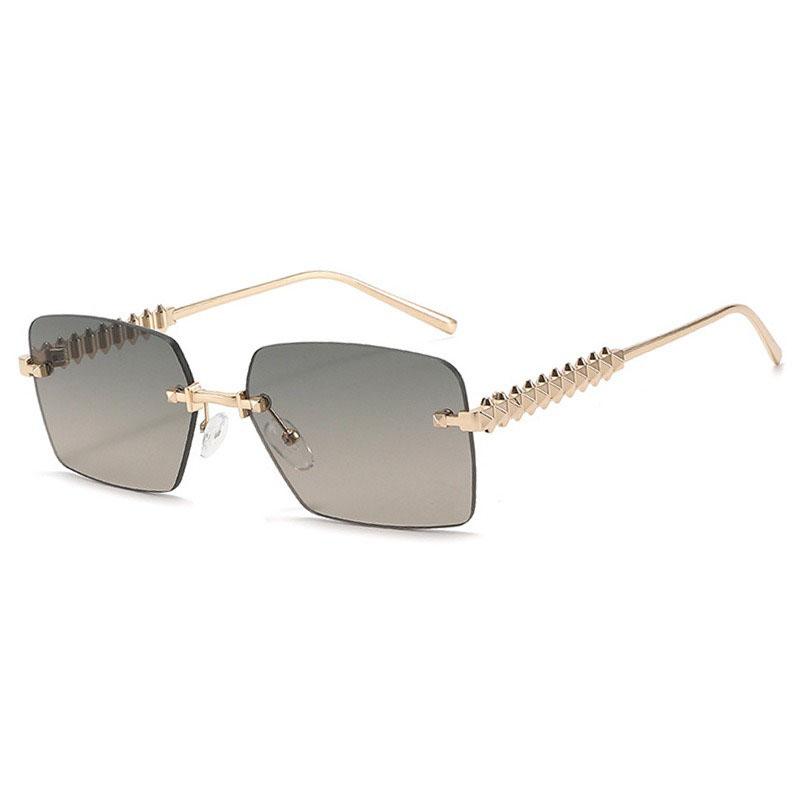

Fashion Trendy Retro Square Sunglasses Women Luxury Designer Vintage Style Chic Frameless Metal Small Rectangle Eyewear only 1pcs sunglasses