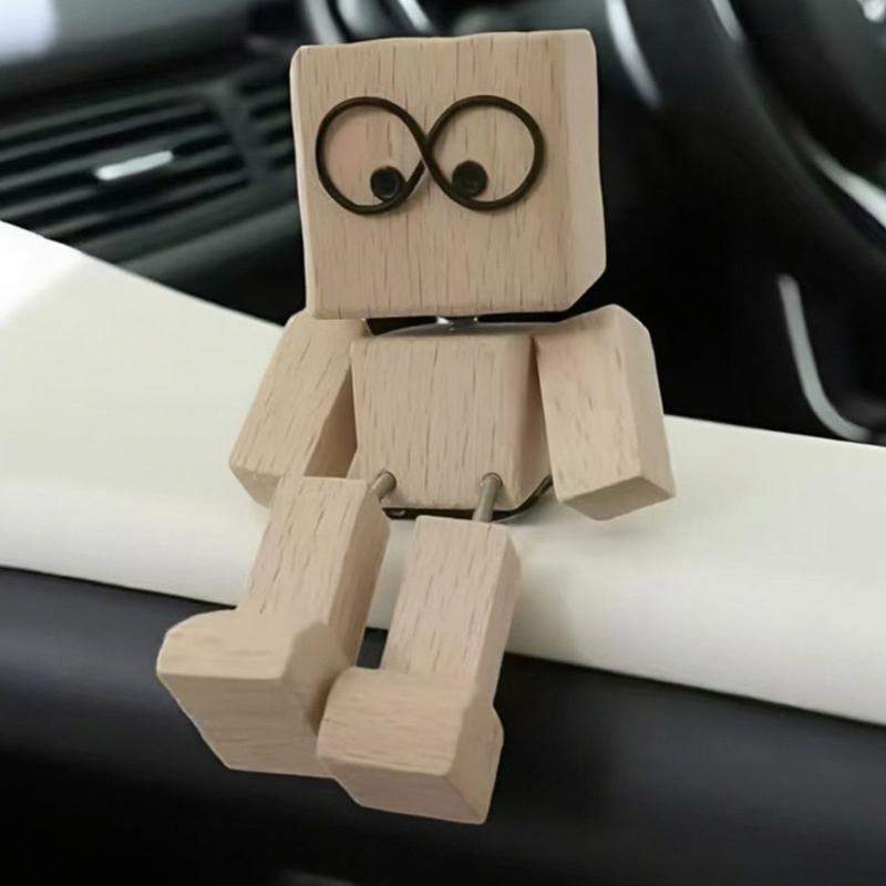 Swaying Wooden Figure Car Vents Clip Diffuser Home Office Decoration