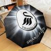 Swansea City Crest Automatic Folding Umbrella - 8-Rib Travel Umbrella with Auto Open/Close & Portable Gifts for Holidays or Birthdays