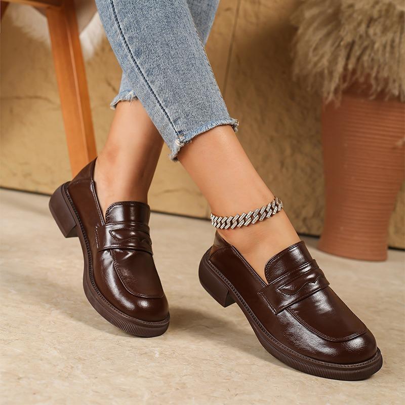 Soft leather small leather shoes women's spring and autumn versatile women's shoes single shoes retro flat low heel