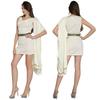 Greek Goddess Costume White Flowy Asymmetrical Long Dress Cosplay Outfit Halloween Party Stage Performance