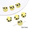 Yellow Hand-Painted Ceramic Cartoon Beads for DIY Bracelets, Necklaces, and Phone Chains
