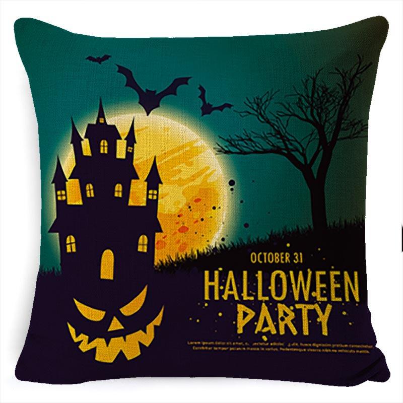 Throw Pillow Halloween Pillow Case Linen Car Cushion Sofa Pillow Case Nordic Style