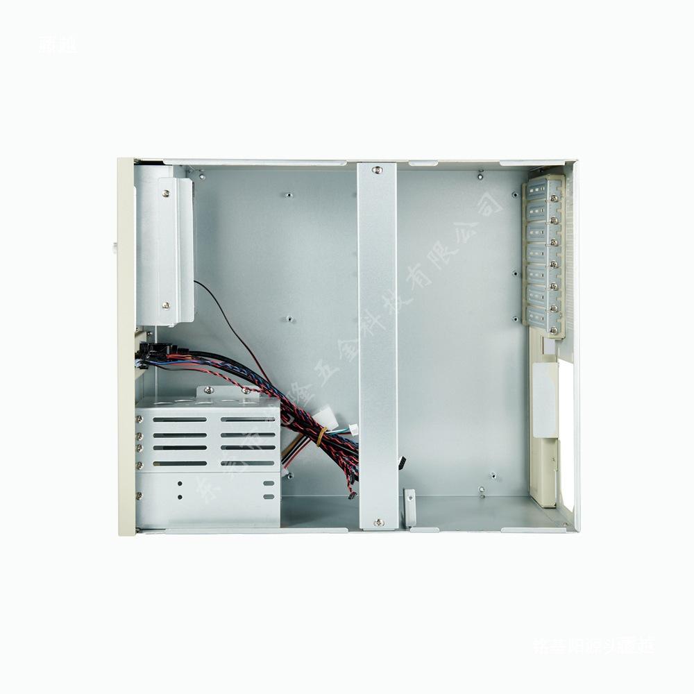 Wall-mounted industrial control computer chassis with 7 slots, multi-serial ports, ATX motherboard support, and large power supply capability.