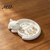 Minimalist Trinket Bowl Cute Sleeping Cat Ring Dish, 3D Printed Jewelry Tray Organizer for Earrings Decorative Succulents Pot Keys Trinkets,