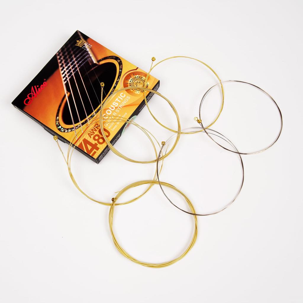 Alice Acoustic Guitar Premium Performance Light Strings, 80/20 Bronze, Strings, .012-.053, AWR480-L