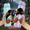 1PC Leopard Print Woman 750ml Color Plastic Sports Water Bottle Leakproof Flip Straw Lid Suitable for Sports Office Home Use