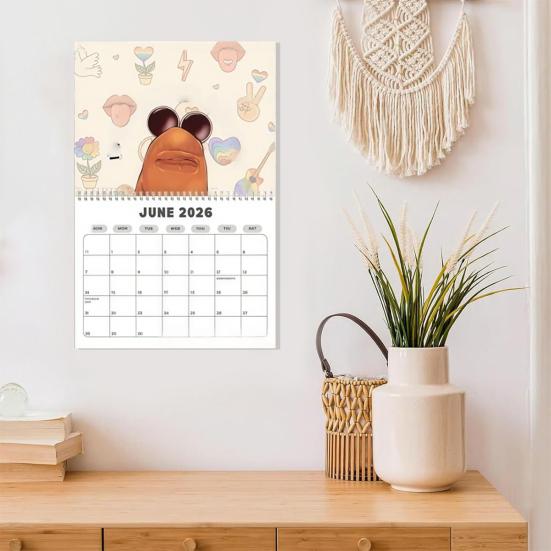 The Worm 2026 Wall Calendar 12 Month Wall Hanging Planner Hilarious Worm Meme Gift for Friends Coworkers Family