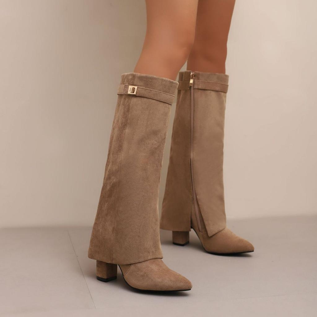 Women's Pointed Toe Knee High Boots Tall Fashion Boots for Fall Winter Everyday Wear