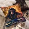 Animal Headphone Dj Music Pillow Case Fashion Square Pillowcase Bedroom Sofa Room Ins Decoration Leisure