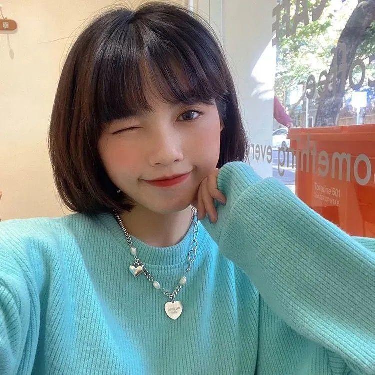 Spice Girls Sweet Cool Cosmic Opal Artificial Pearl Necklace Female Tide Double Layer Stacked Wearing Love Hip Hop Collarbone Chain