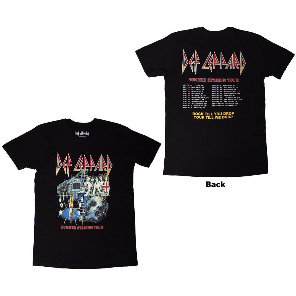 Def Leppard TShirt Summer Stadium Tour Black Back Print OFFICIAL NEW S