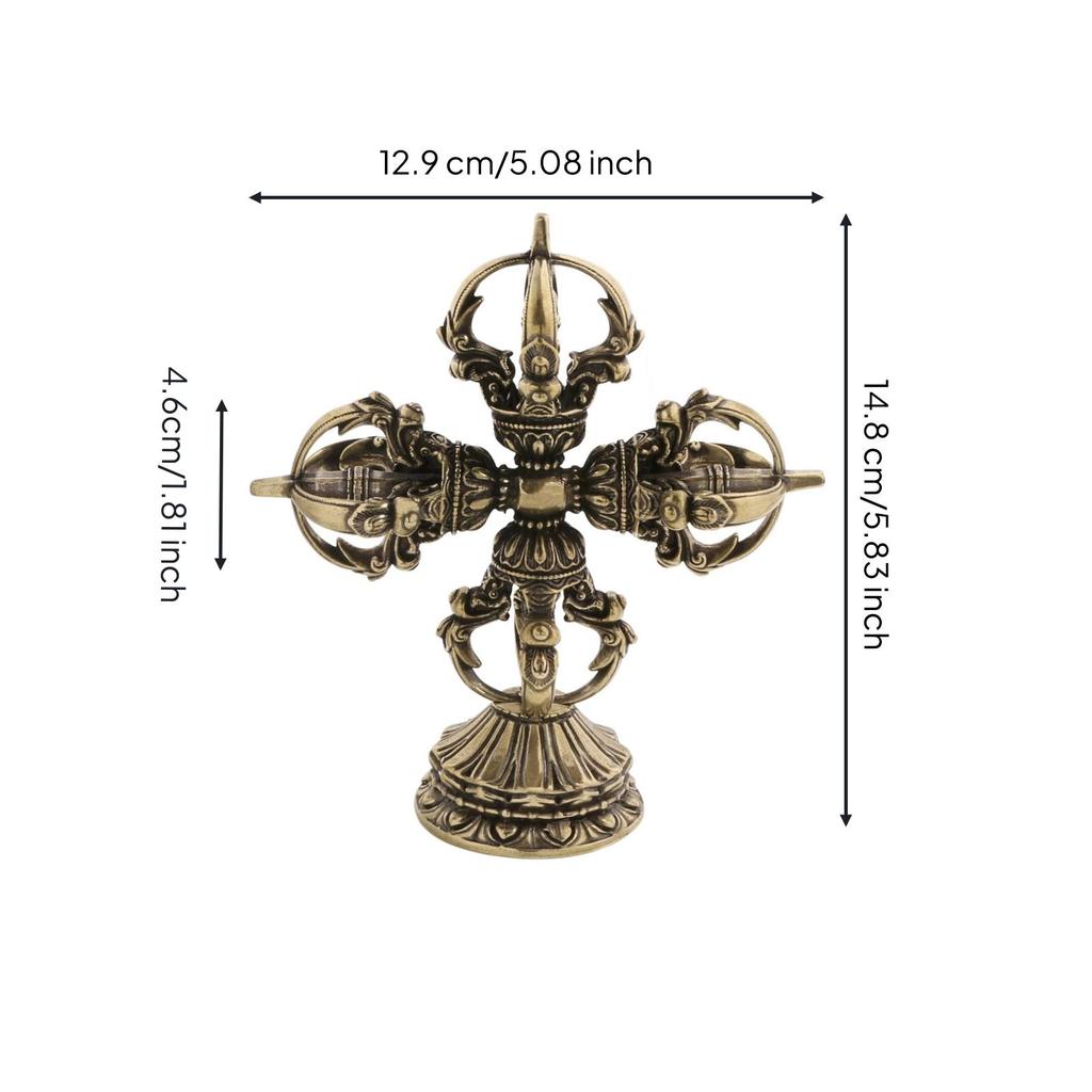 Scent Burner Holder with Pedestal Base BrassToned Stand Ornate Ornament for