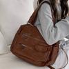 Retro Punk Motorcycle Bag Men's and Women's Large-capacity Hand-held Crossbody Bag Versatile Tote Bag Travel Bag Casually