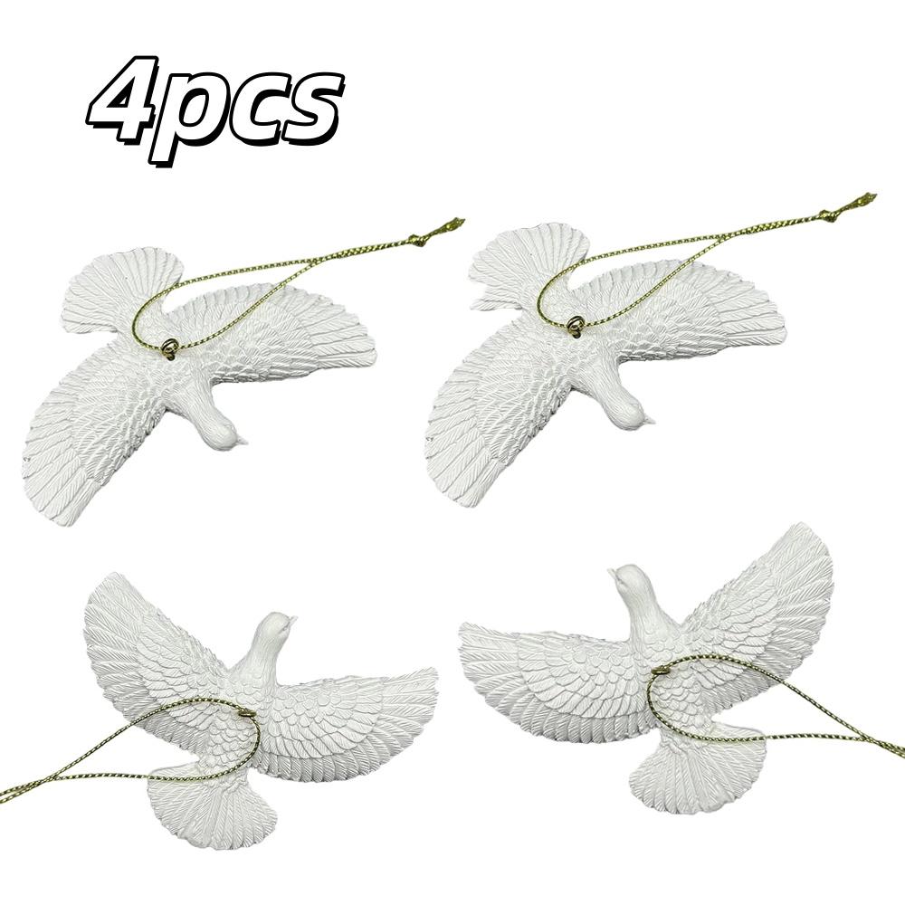 1-4pcs Peace Doves Resin Christmas Decorations Creative Home Festival Sculpture Outdoor Courtyard Friendship Dove Decoration