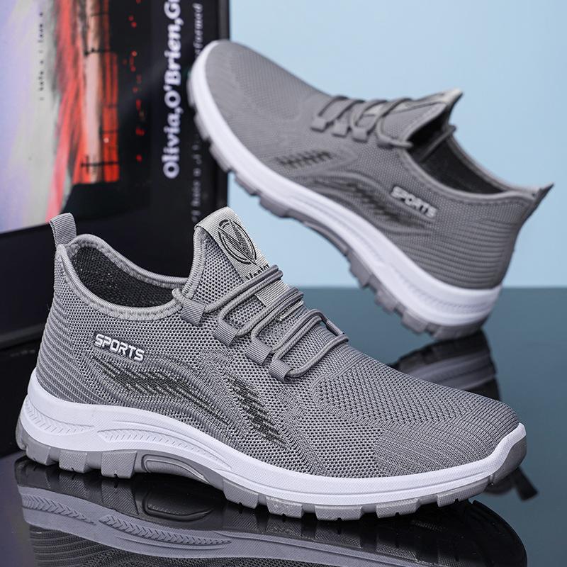 Men's Shoes Sports Shoes Summer New Soft Sole Comfortable Running Shoes Breathable Mesh Shoes Non-smelling Feet Flying Shoes Men's Shoes