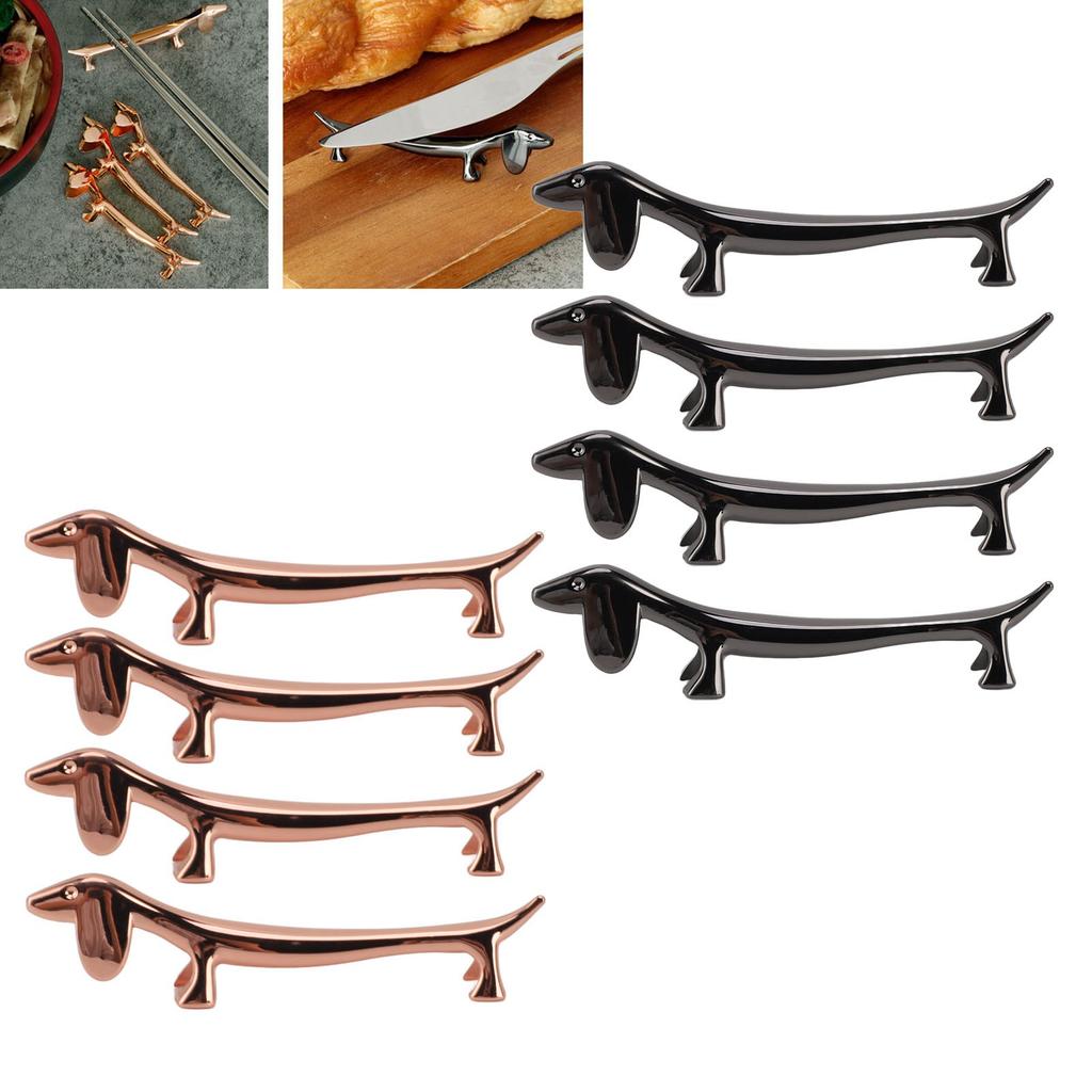 4 KS Podložka pod hůlky Zinková slitina Pokovování Opakovaně použitelná Stojan na večeřovou lžíci pro držení lžíce vidličky