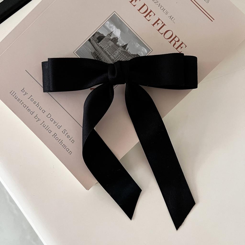 Fashion Fabric Hair Bow Hairpin for Women Girls Ribbon Hair Clips Black White Bow Top Clip Female Hair Accessories